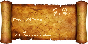 Fon Márta névjegykártya