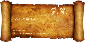 Fon Márta névjegykártya